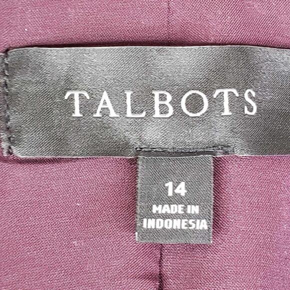 Talbots Blazer Jacket Double Breasted Women’s Size 14 Cotton Stretch Burgundy - Picture 6 of 8